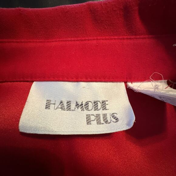 Halmode Plus Vintage Red Polyester Jacket with Black Buttons Size 20W - Picture 6 of 7